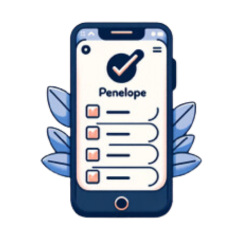 icon of phone with Penelope check list